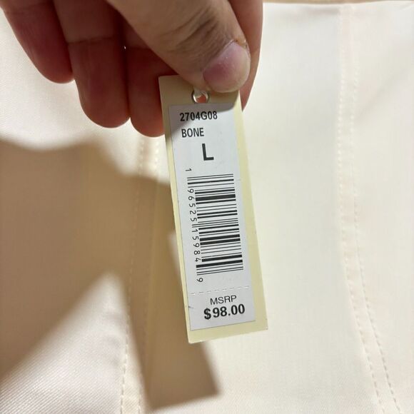 Max Studio Womens Bone Hine Rise Elastic Waist Wide Leg Palazzo Pants Large NEW - Picture 8 of 9